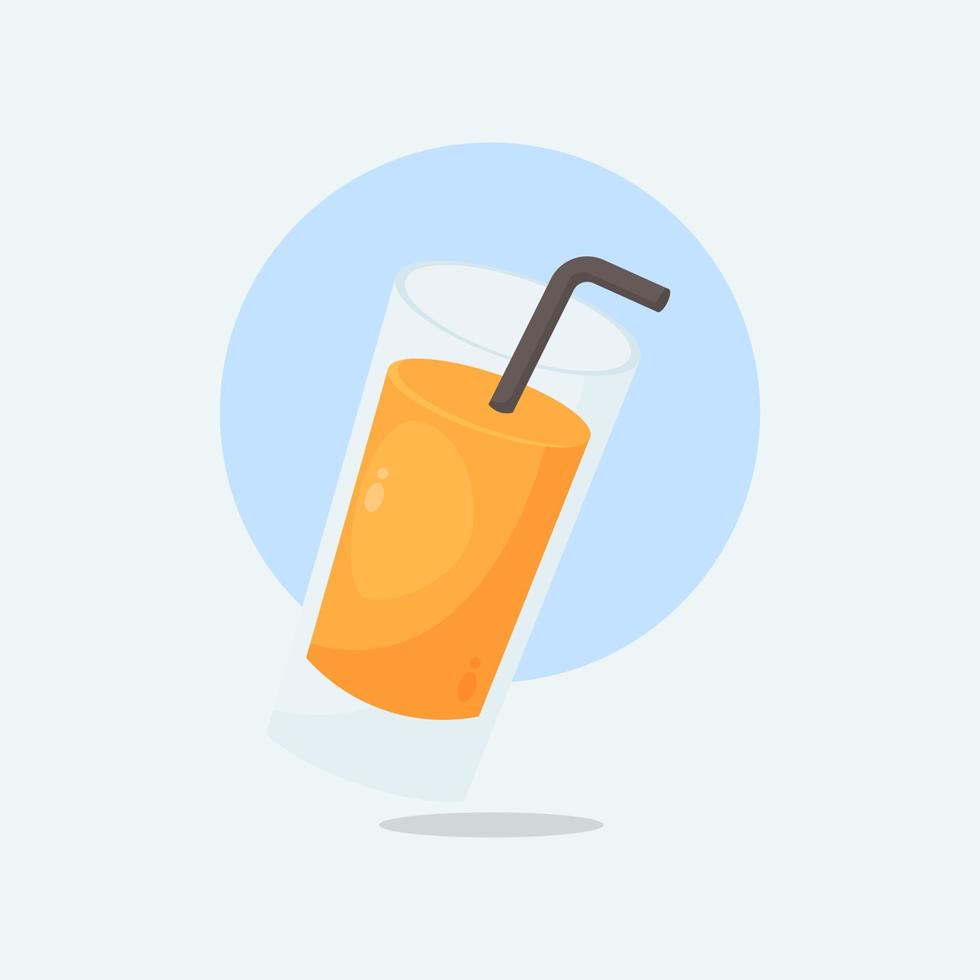 ilustración de estilo de dibujos animados de icono de jugo de naranja vector