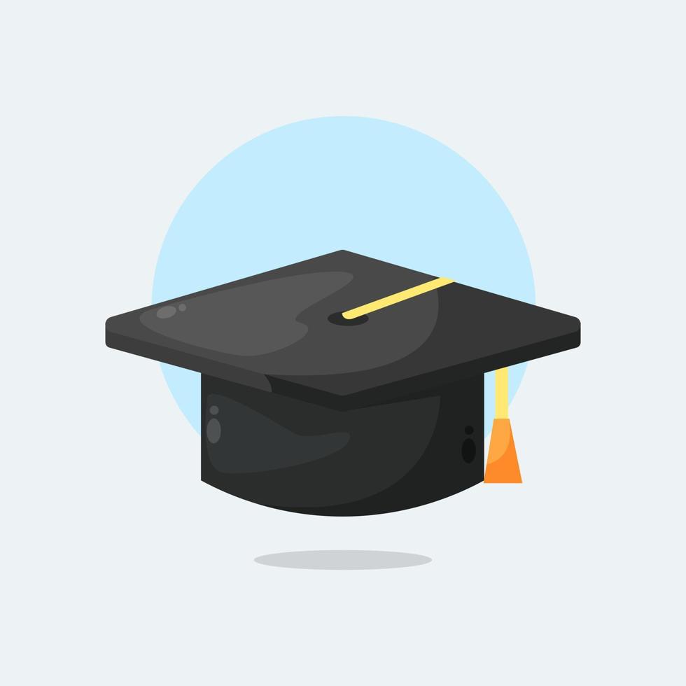 school education graduation cap icon cartoon style illustration vector