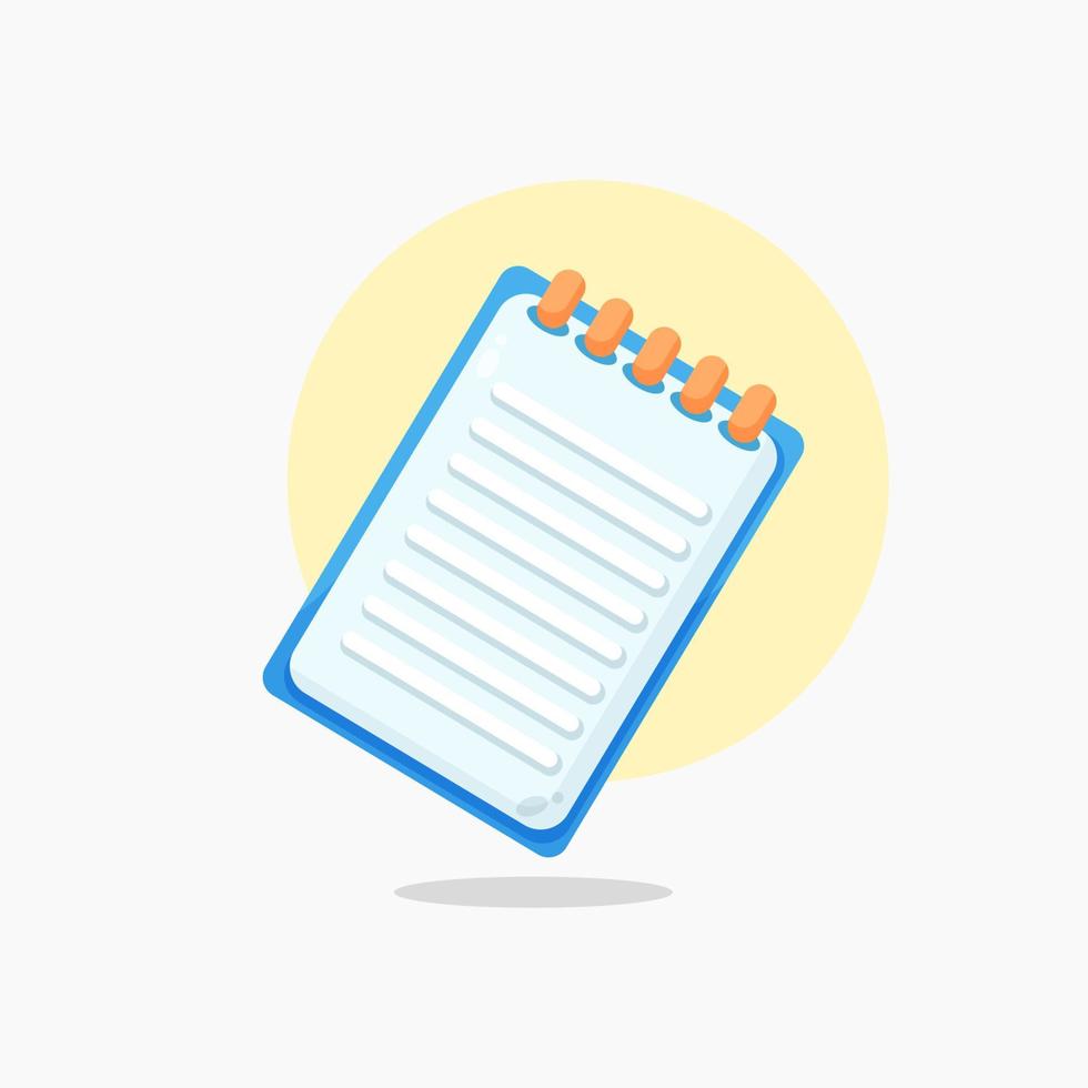 notepad icon cartoon style illustration vector