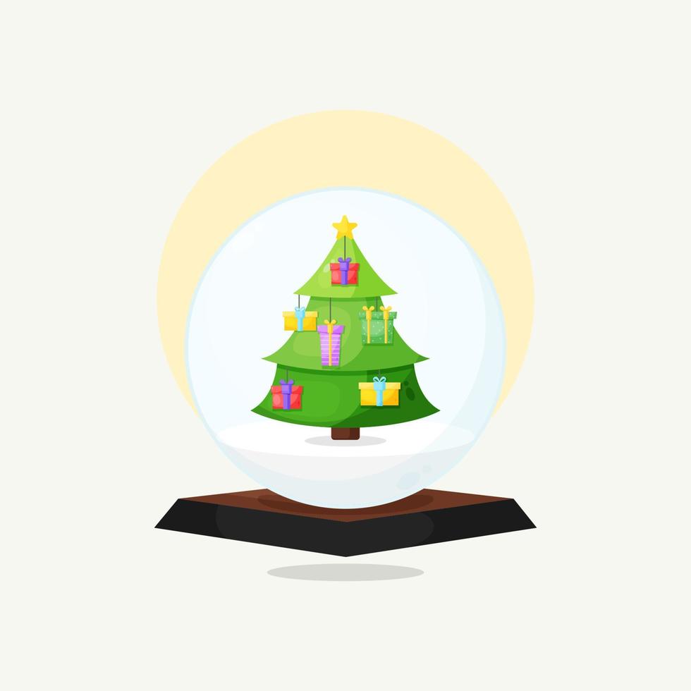 snowglobe icon cartoon style illustration vector