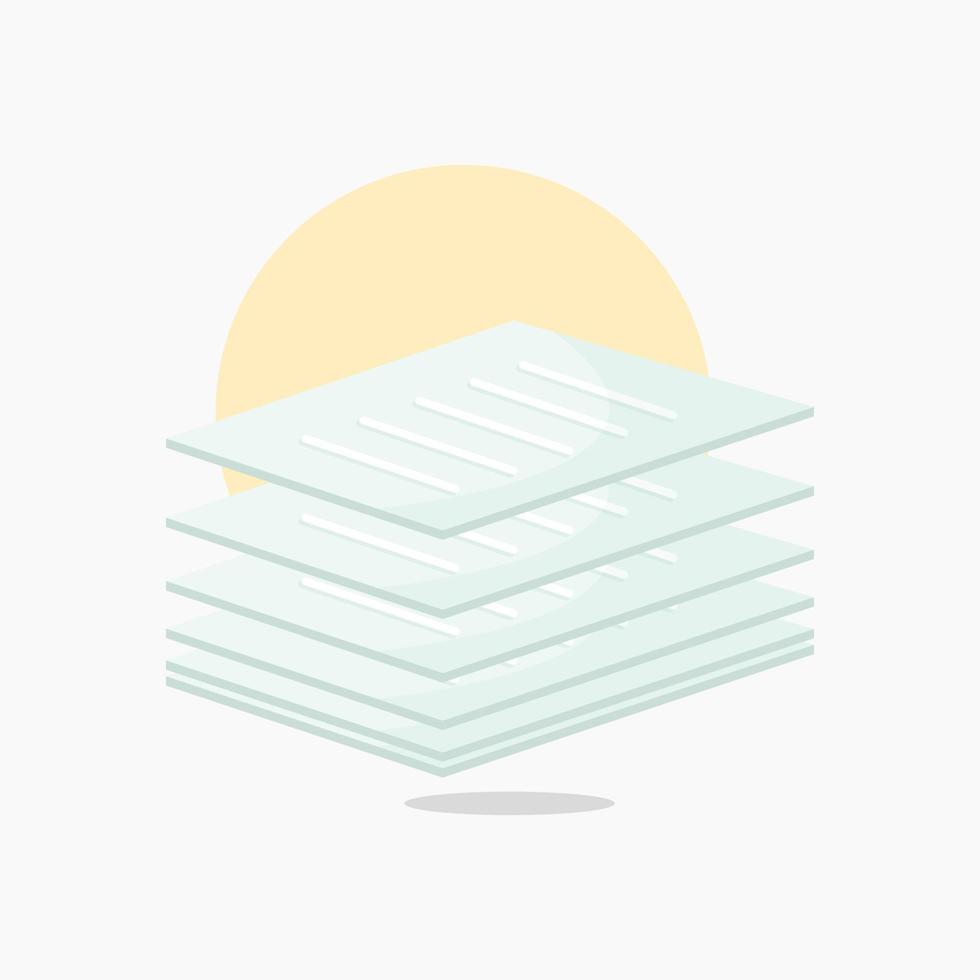 pile of paper icon cartoon style illustration vector