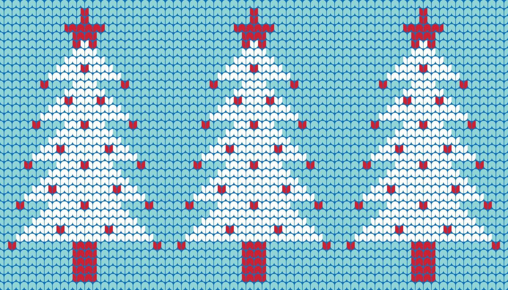knitting christmas tree on Blue background Digital vector Design For Print border sweater decor