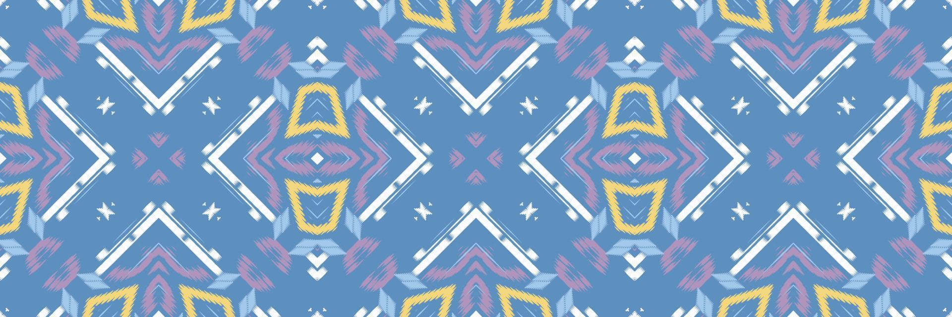 Ikat flower batik textile seamless pattern digital vector design for Print saree Kurti Borneo Fabric border brush symbols swatches cotton