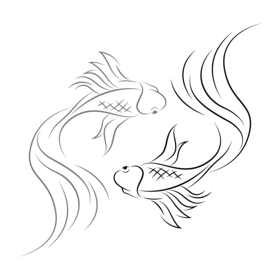diseño de logotipo de icono de pez dorado vector