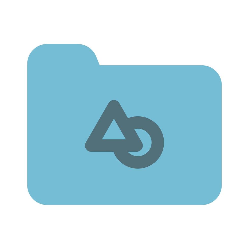 Folder Icon Solid Two Color vector