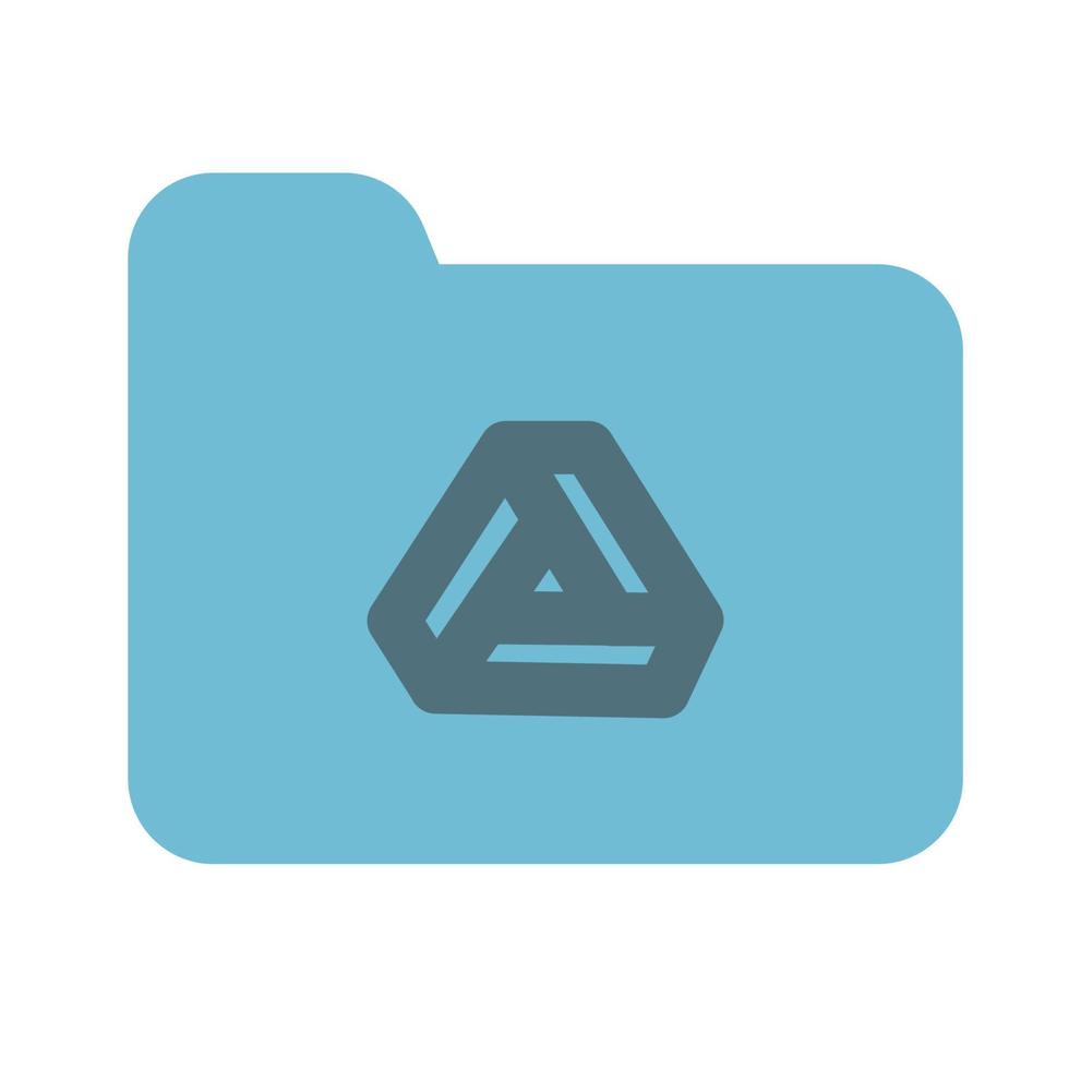 Folder Icon Solid Two Color vector