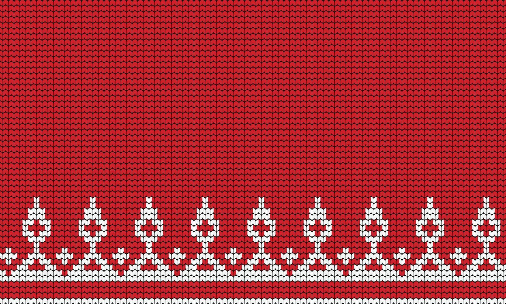 borde de patrón sin costuras de tejer sobre fondo rojo, borde de patrón étnico de tejer feliz navidad y felices días de invierno poste vectorial vector