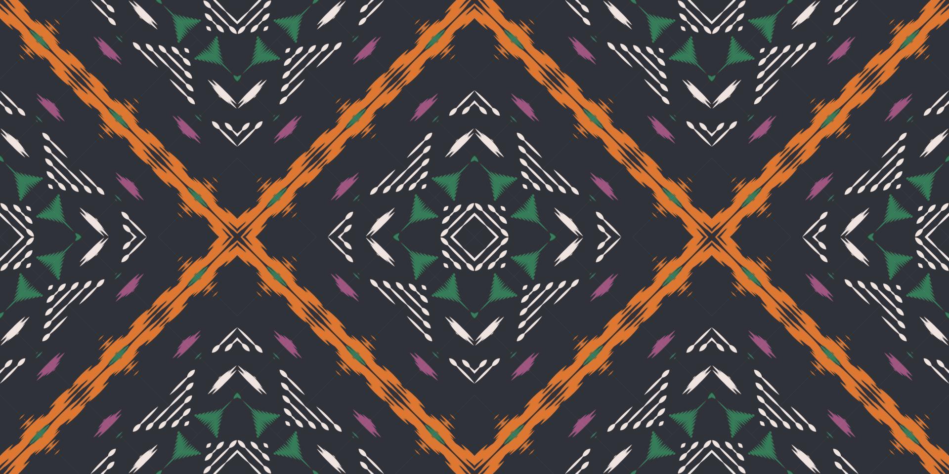 Ikat diamond tribal art Seamless Pattern. Ethnic Geometric Batik Ikkat Digital vector textile Design for Prints Fabric saree Mughal brush symbol Swaths texture Kurti Kurtis Kurtas