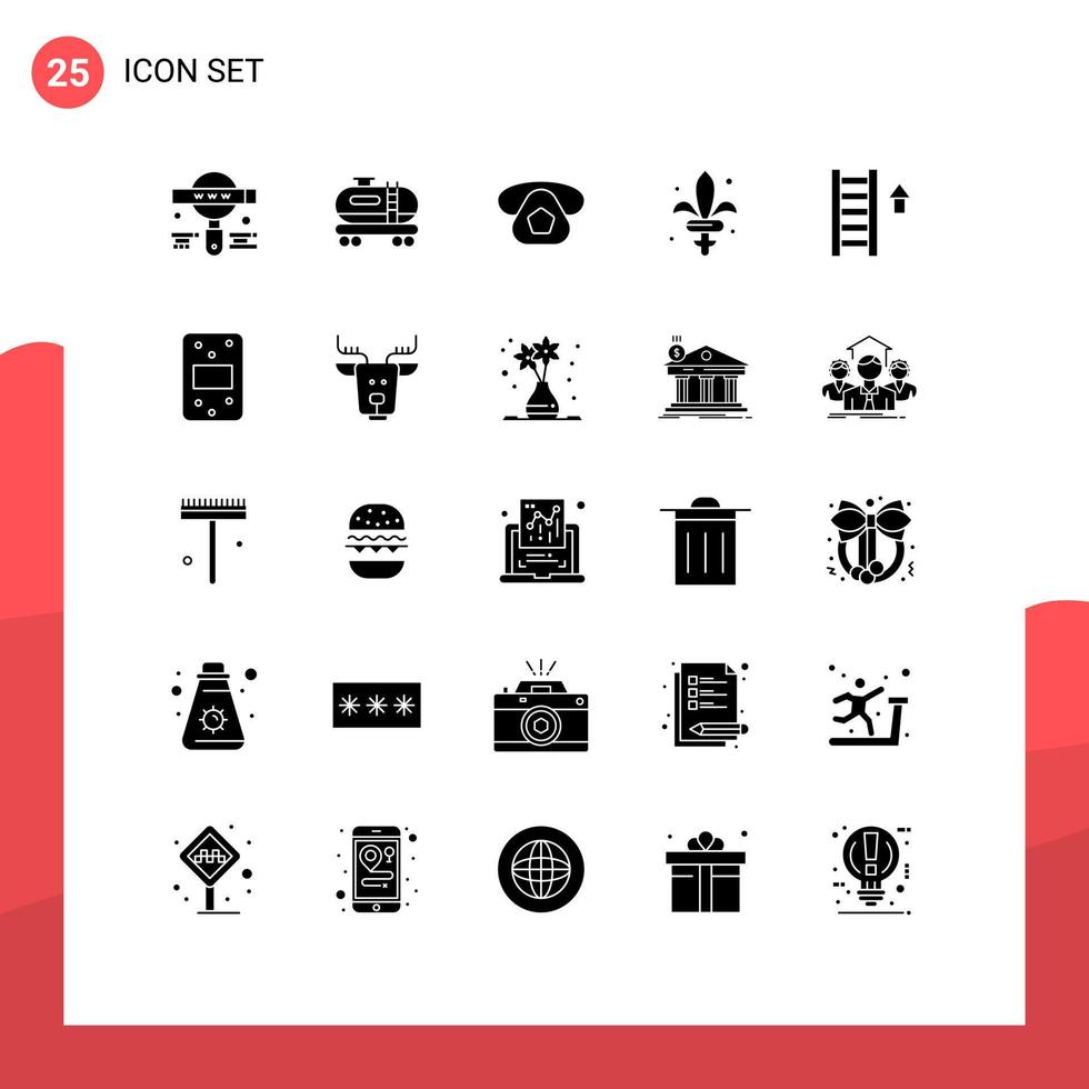 25 Solid Glyph concept for Websites Mobile and Apps staircase ladder call mardi gras sword Editable Vector Design Elements