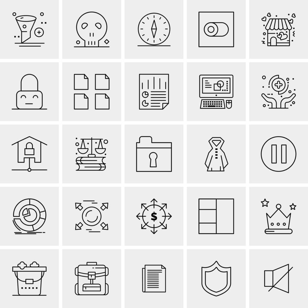 25 iconos de negocios universales vector ilustración de icono creativo para usar en proyectos relacionados con la web y dispositivos móviles