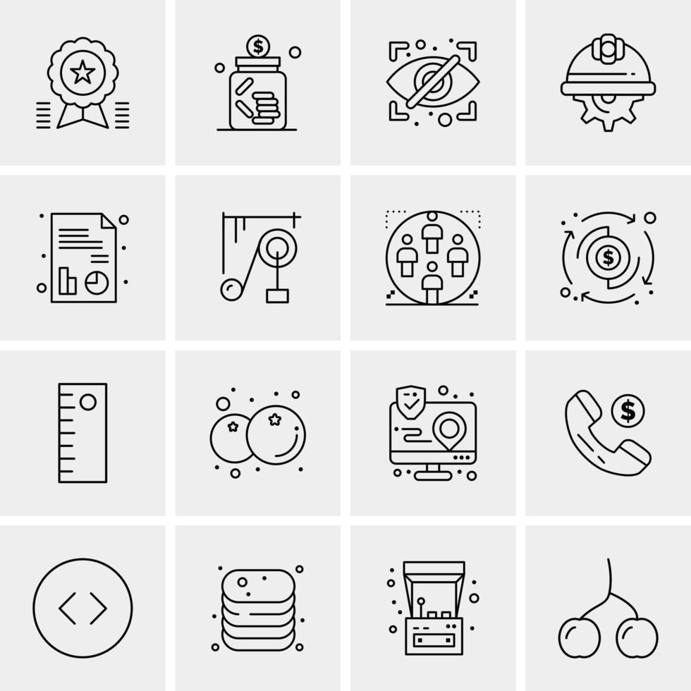 16 iconos de negocios universales vector ilustración de icono creativo para usar en proyectos relacionados con la web y dispositivos móviles