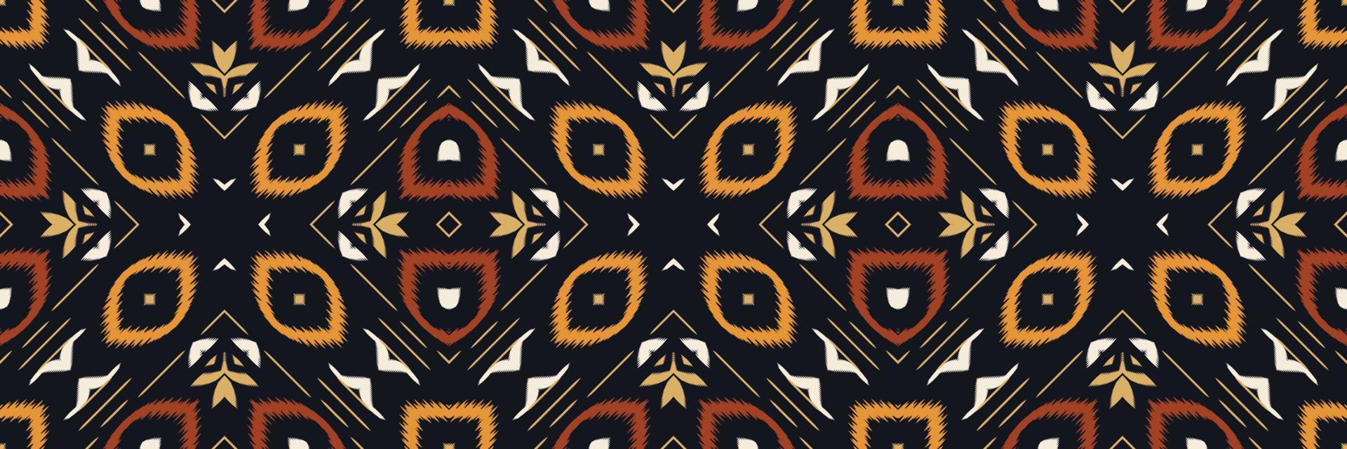 Batik Textile Ethnic ikat flowers seamless pattern digital vector design for Print saree Kurti Borneo Fabric border brush symbols swatches cotton