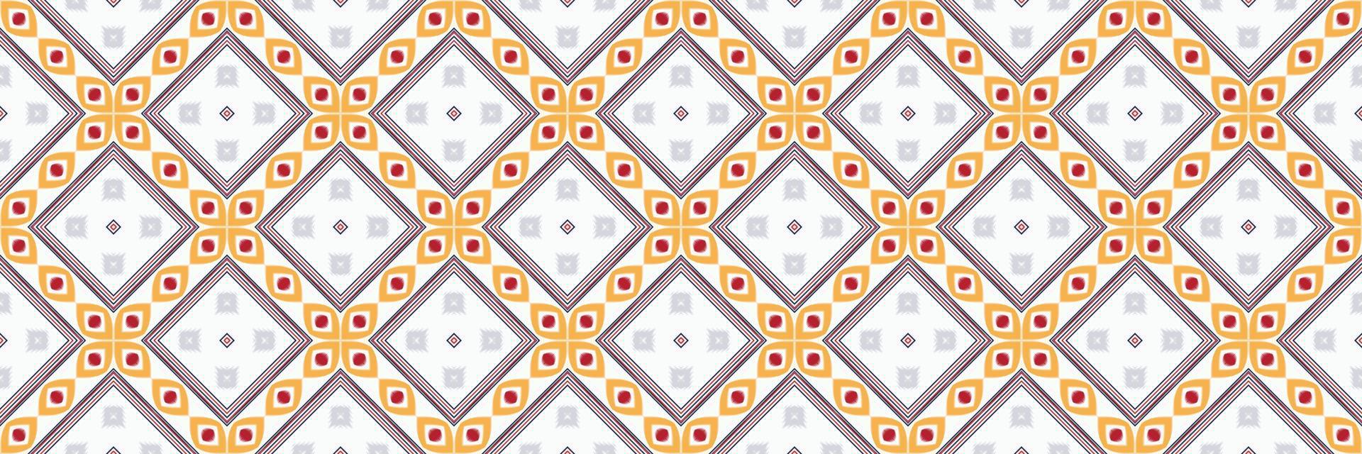 Ethnic ikat triangle batik textile seamless pattern digital vector design for Print saree Kurti Borneo Fabric border brush symbols swatches cotton
