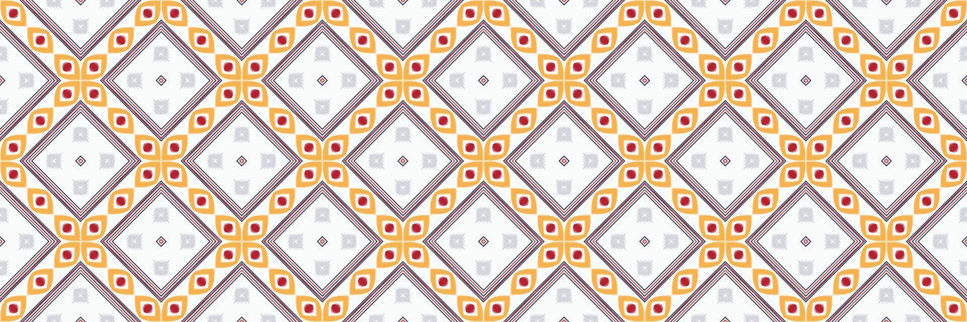 Ethnic ikat triangle batik textile seamless pattern digital vector design for Print saree Kurti Borneo Fabric border brush symbols swatches cotton