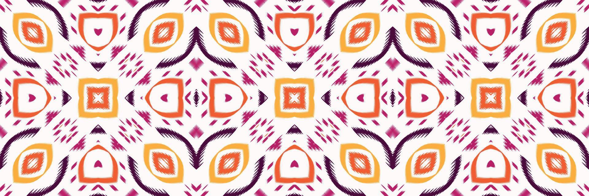 Batik Textile Ethnic ikat flower seamless pattern digital vector design for Print saree Kurti Borneo Fabric border brush symbols swatches cotton