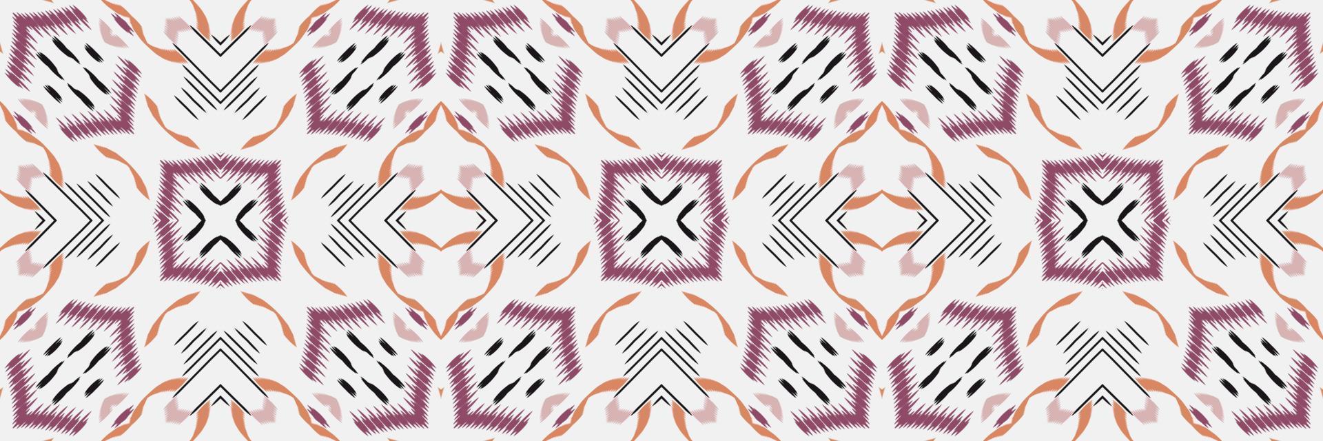 ikat damasco batik textil patrón sin costuras diseño vectorial digital para imprimir saree kurti borneo borde de tela símbolos de pincel muestras ropa de fiesta vector