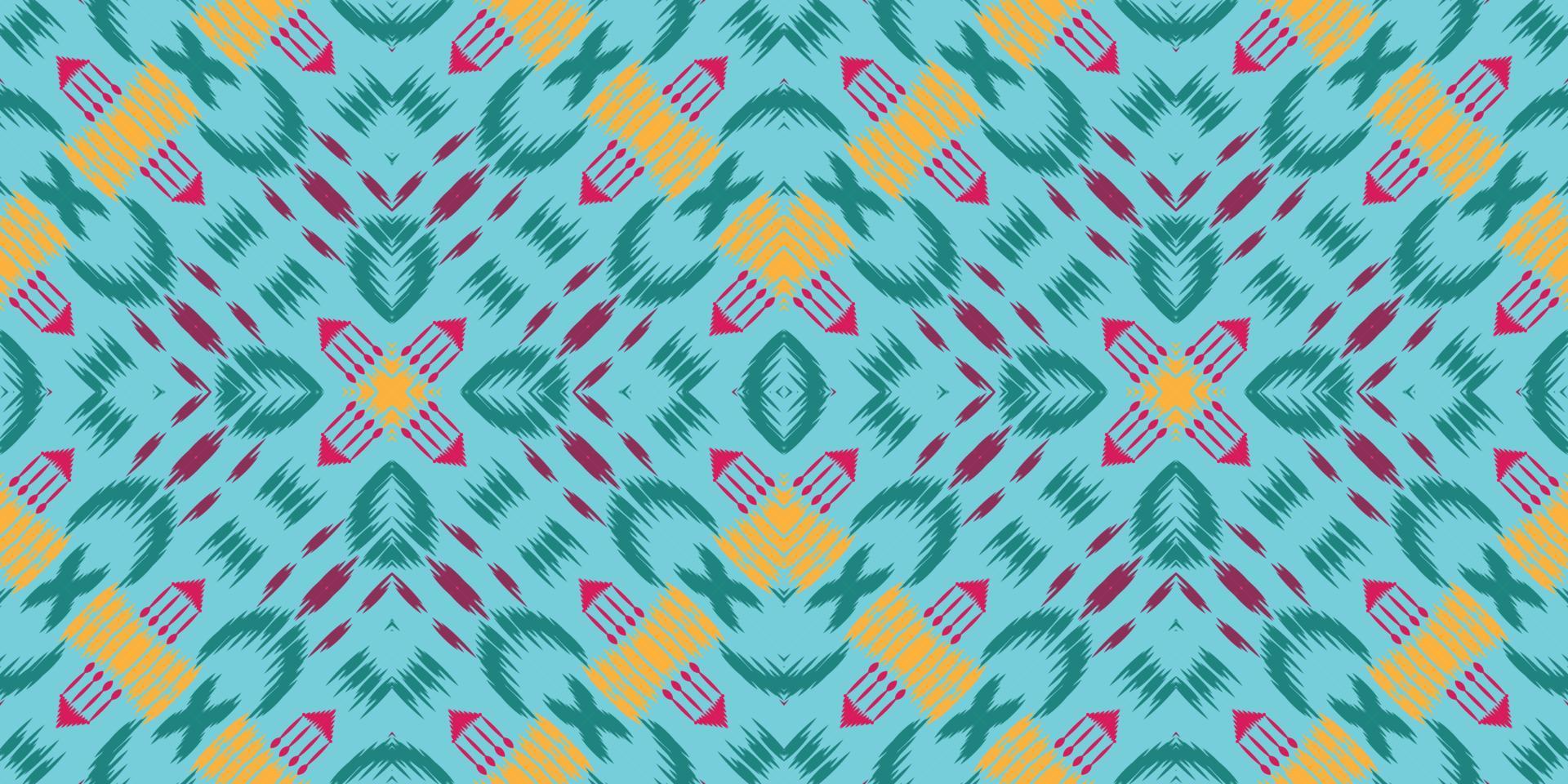 Ikat fabric tribal color Seamless Pattern. Ethnic Geometric Ikkat Batik Digital vector textile Design for Prints Fabric saree Mughal brush symbol Swaths texture Kurti Kurtis Kurtas