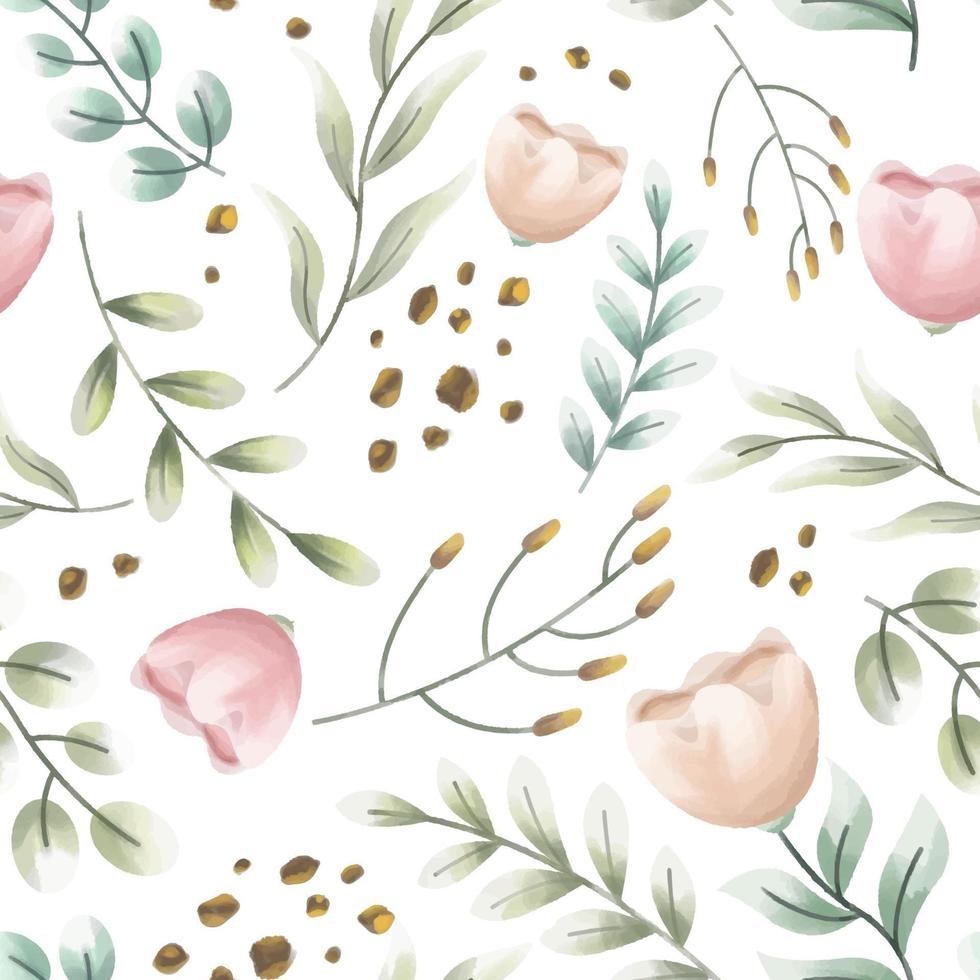 Watercolor Floral Seamless Pattern vector