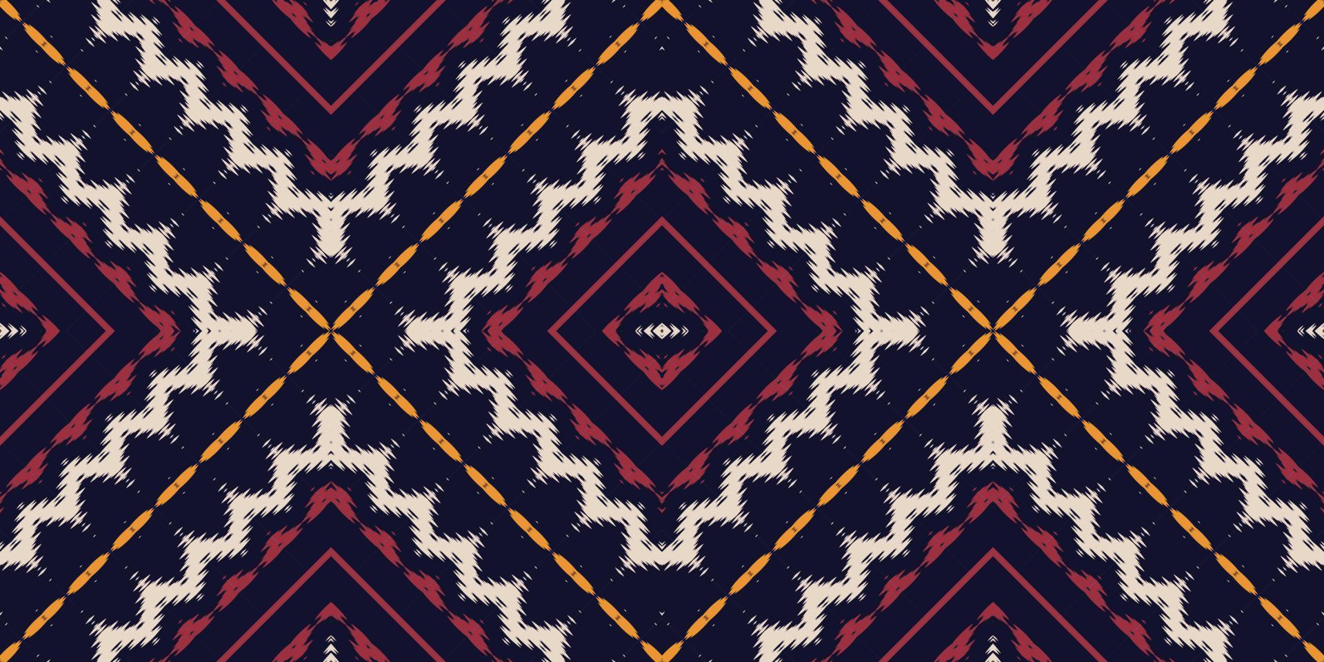 Ikkat or ikat damask batik textile seamless pattern digital vector design for Print saree Kurti Borneo Fabric border brush symbols swatches designer