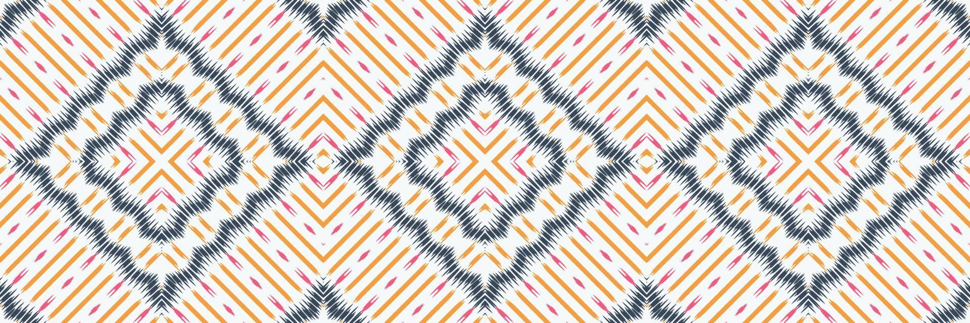 Ethnic ikat vector batik textile seamless pattern digital vector design for Print saree Kurti Borneo Fabric border brush symbols swatches stylish