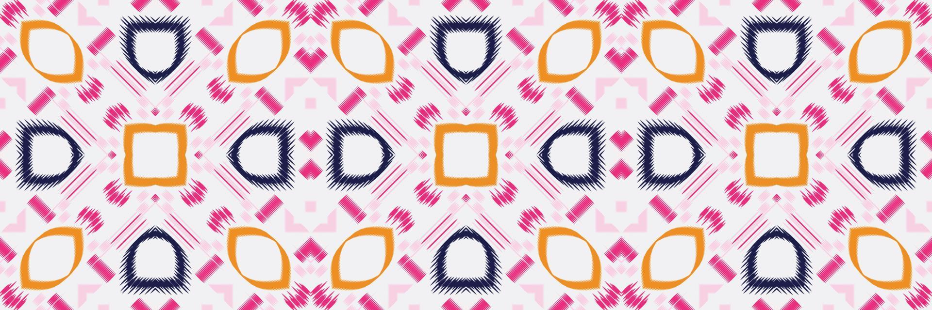 Batik Textile Ethnic ikat stripes seamless pattern digital vector design for Print saree Kurti Borneo Fabric border brush symbols swatches stylish