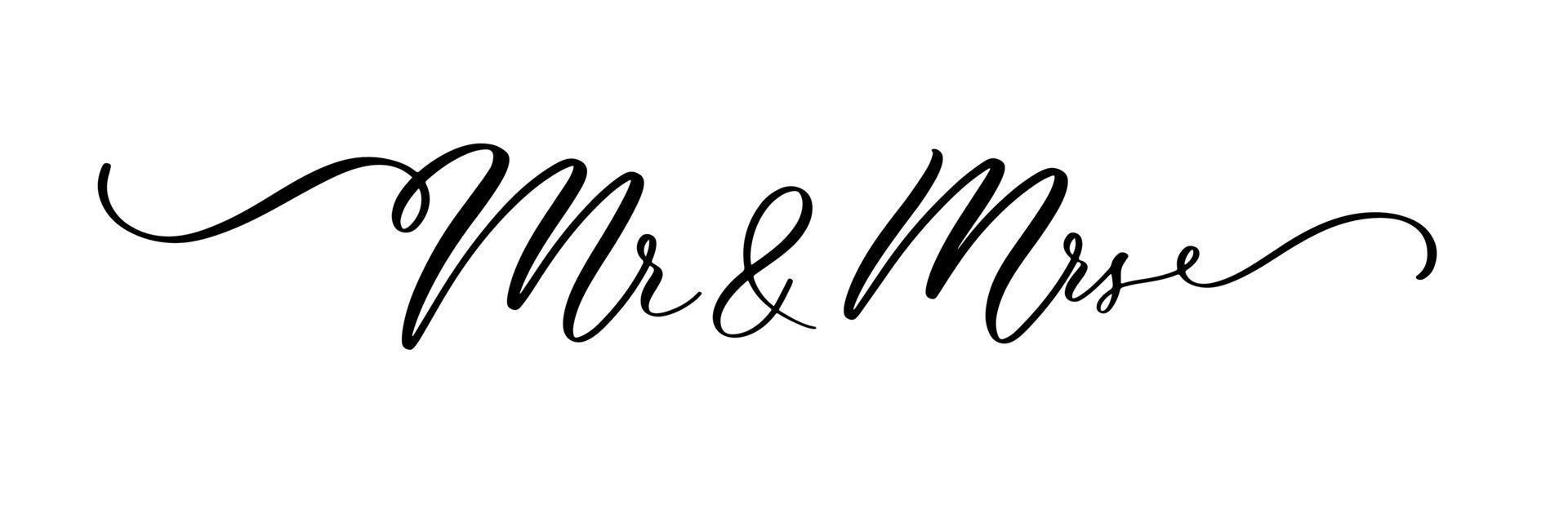 MR and MRS black vector brush calligraphy banner.