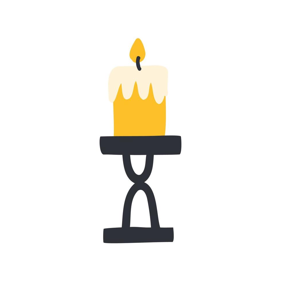 cute hand drawn candles. vector illustration in flat style
