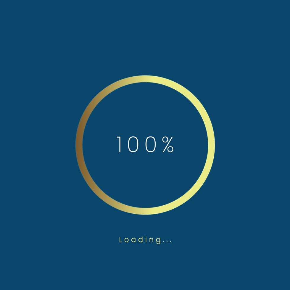 100 percent golden loading bar, gold upload UI,UX premium design bar, gold pendind load of process symbol, a loading tap menu UI, use for Download progress vector
