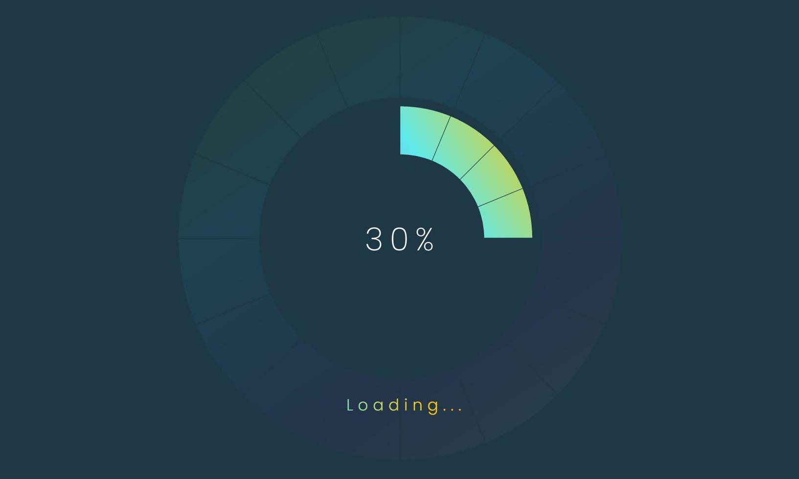 30 percent loading user interface, A Futuristic loading icon, colorful loading tap menu UI, use for Download progress, web design template, interface uploading design. vector