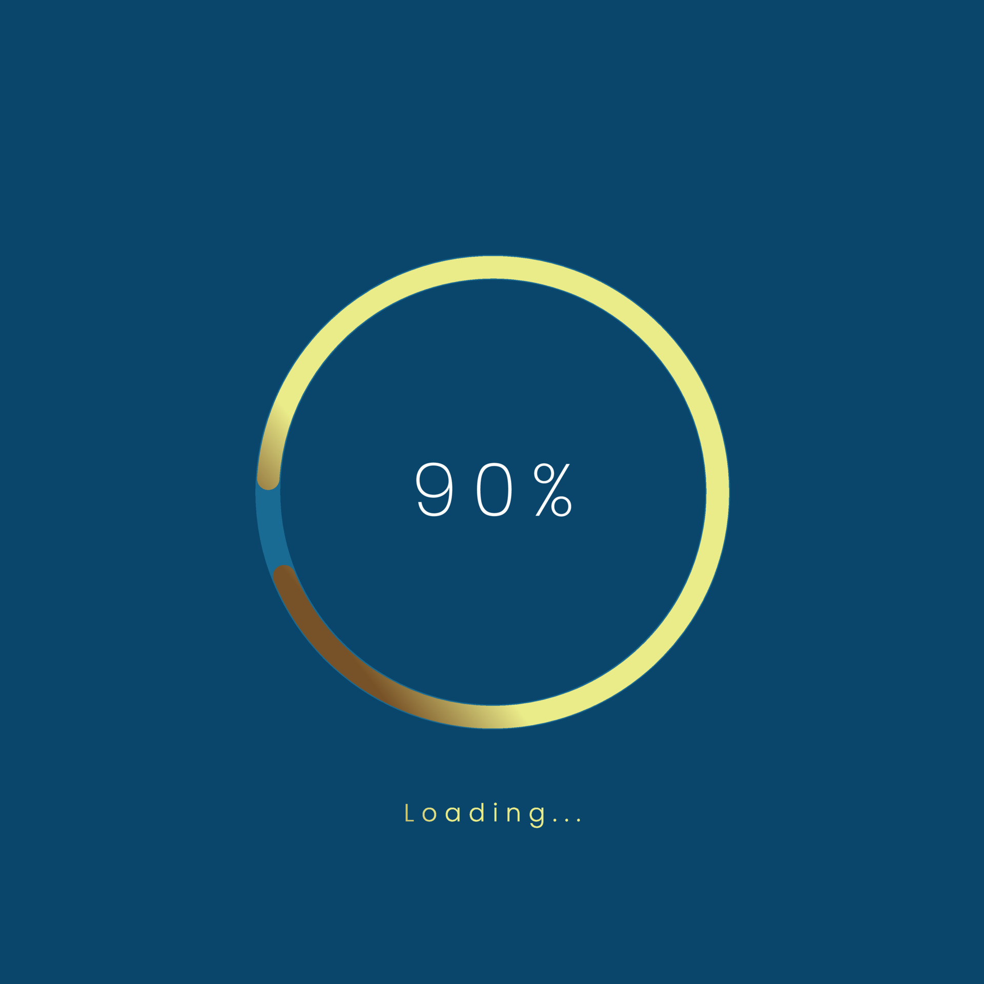 90 percent golden loading bar, gold upload UI,UX premium design bar