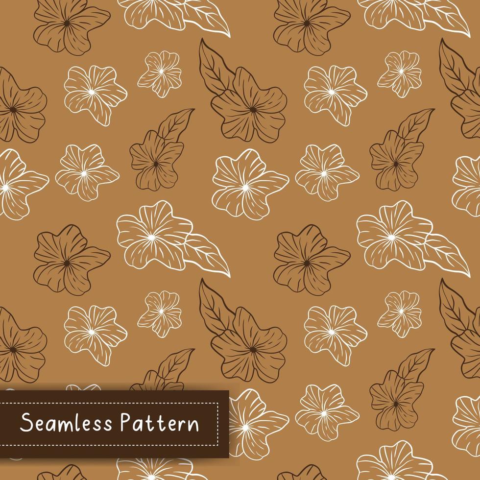 vintage seamless pattern with hand-drawn floral vector