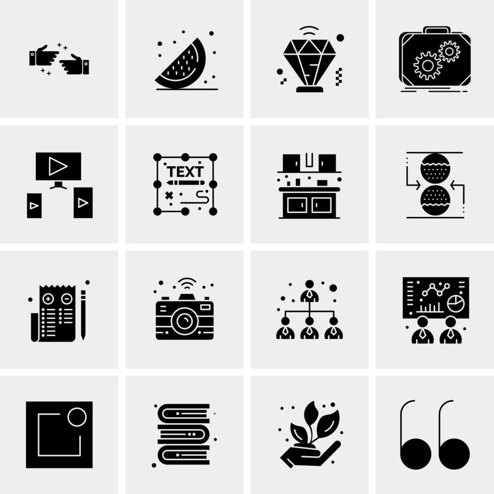 16 iconos de negocios universales vector ilustración de icono creativo para usar en proyectos relacionados con la web y dispositivos móviles