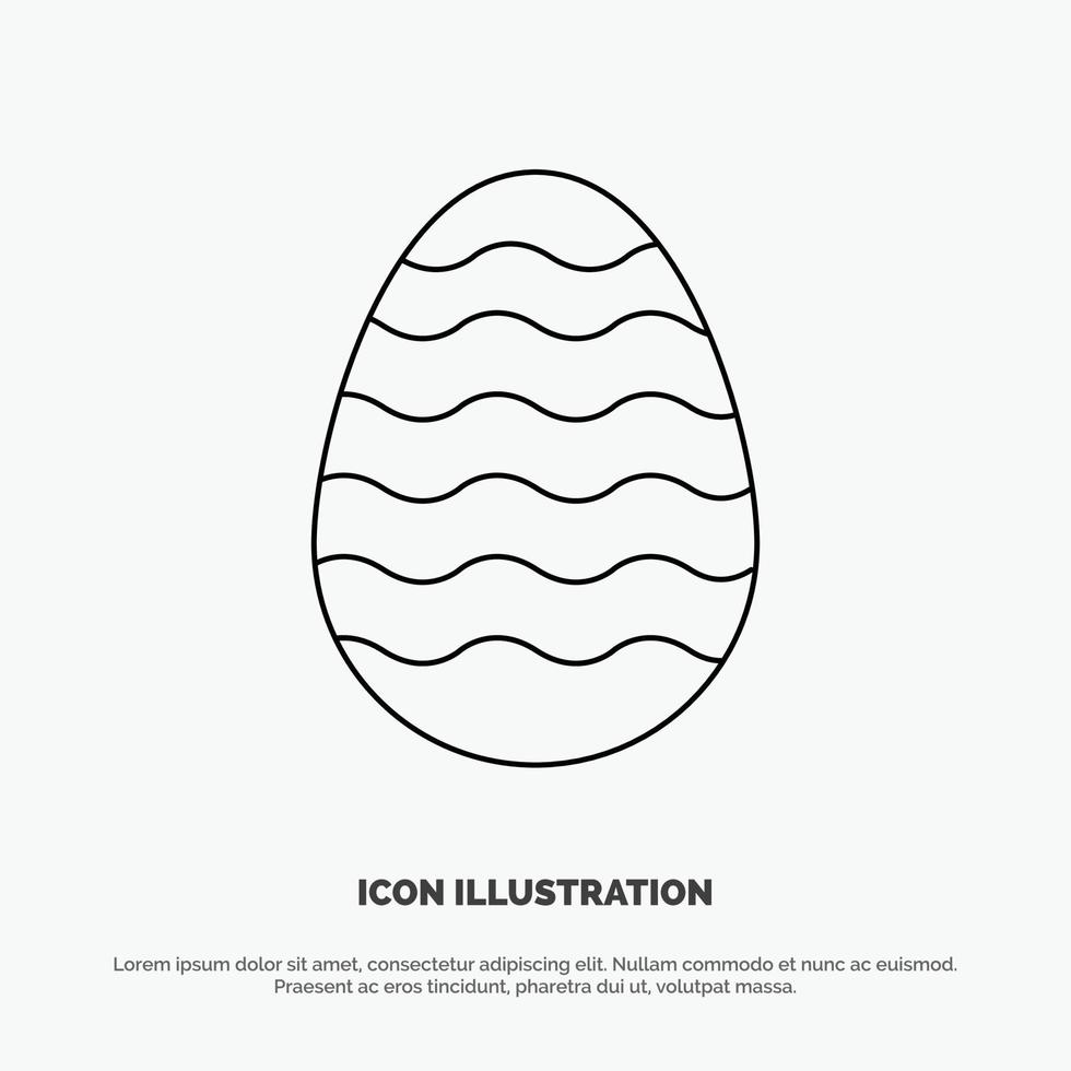 Decoration Easter Easter Egg Egg Line Icon Vector