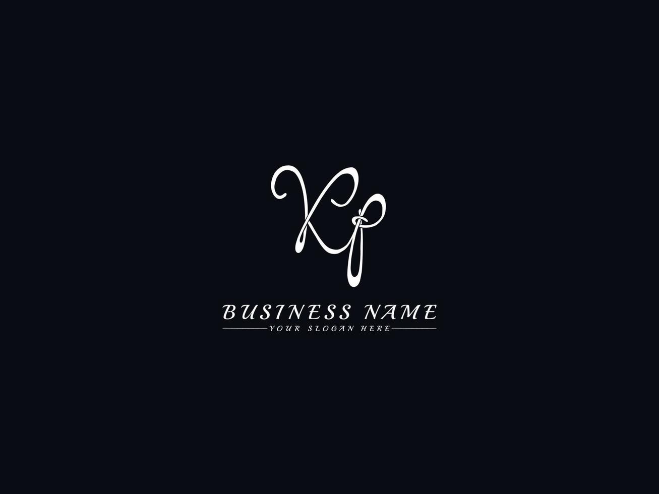 Initials Letter Kp K p Signature Logo Template vector