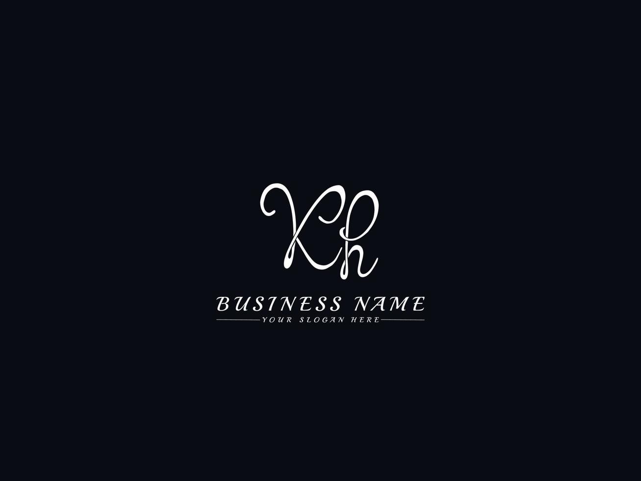 Initials Letter Kh K h Signature Logo Template vector