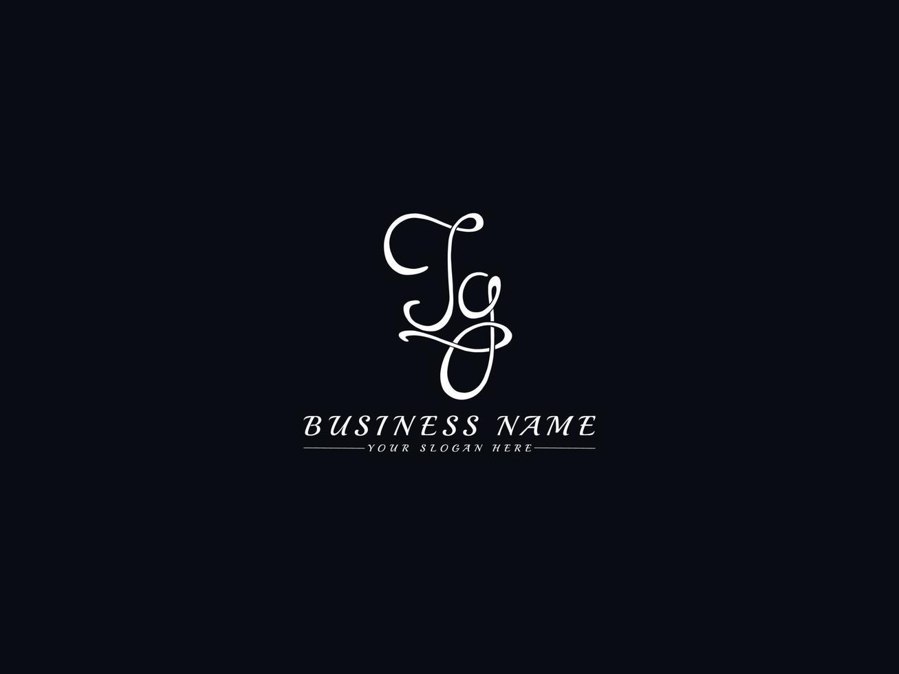 Unique Jg Signature Logo, Creative jg Logo Letter Design vector