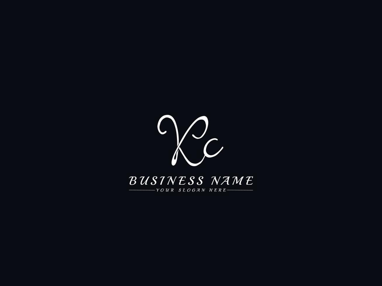 Initials Letter Kc K c Signature Logo Template vector