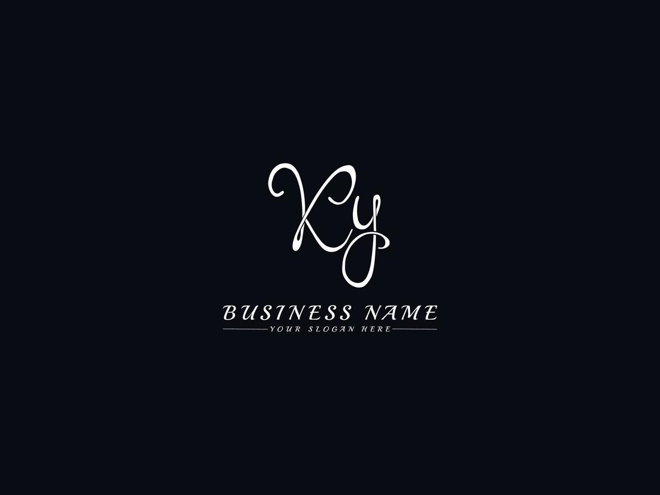 Initials Letter Ky K y Signature Logo Template vector