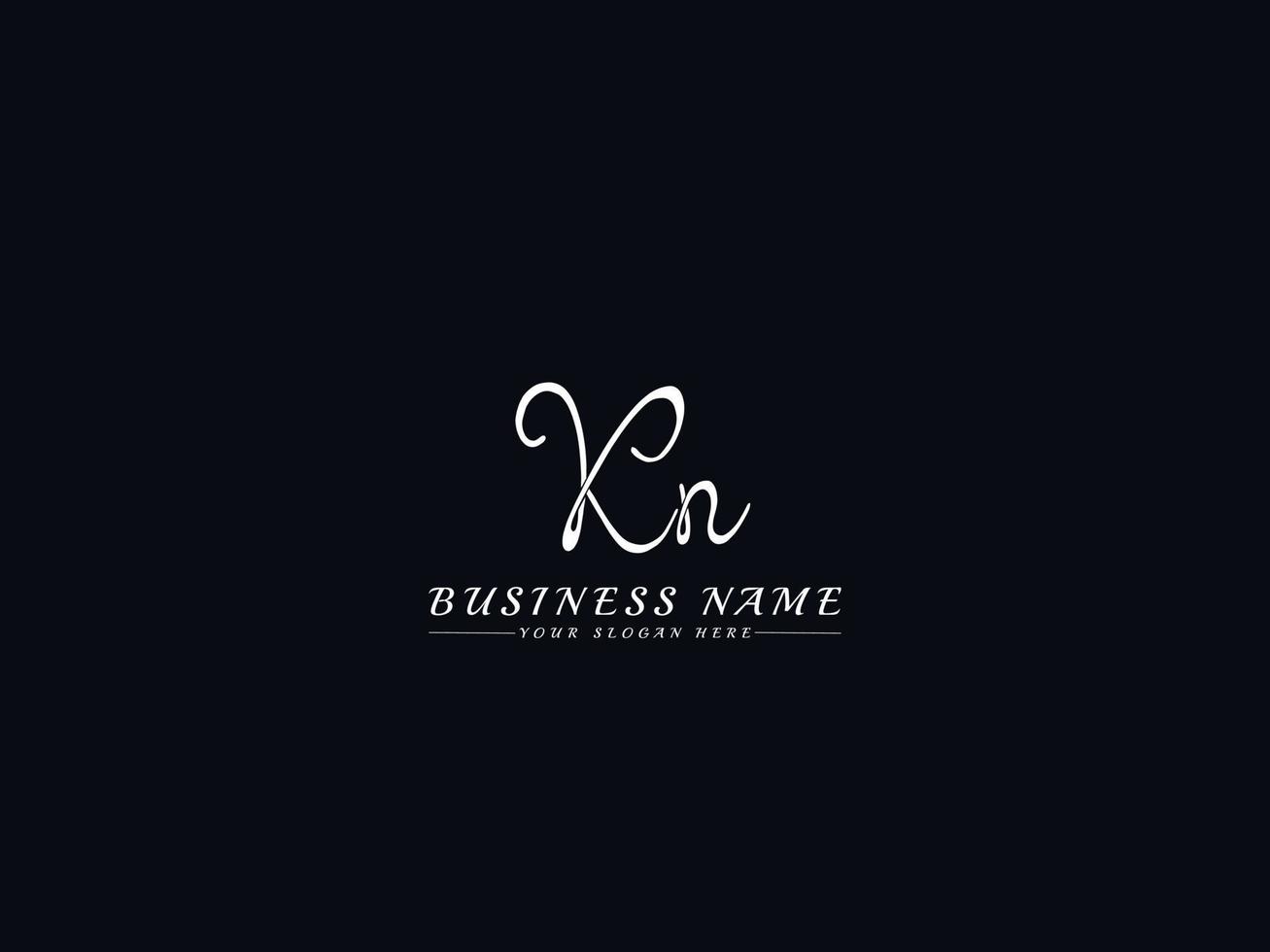 Initials Letter Kn K n Signature Logo Template vector