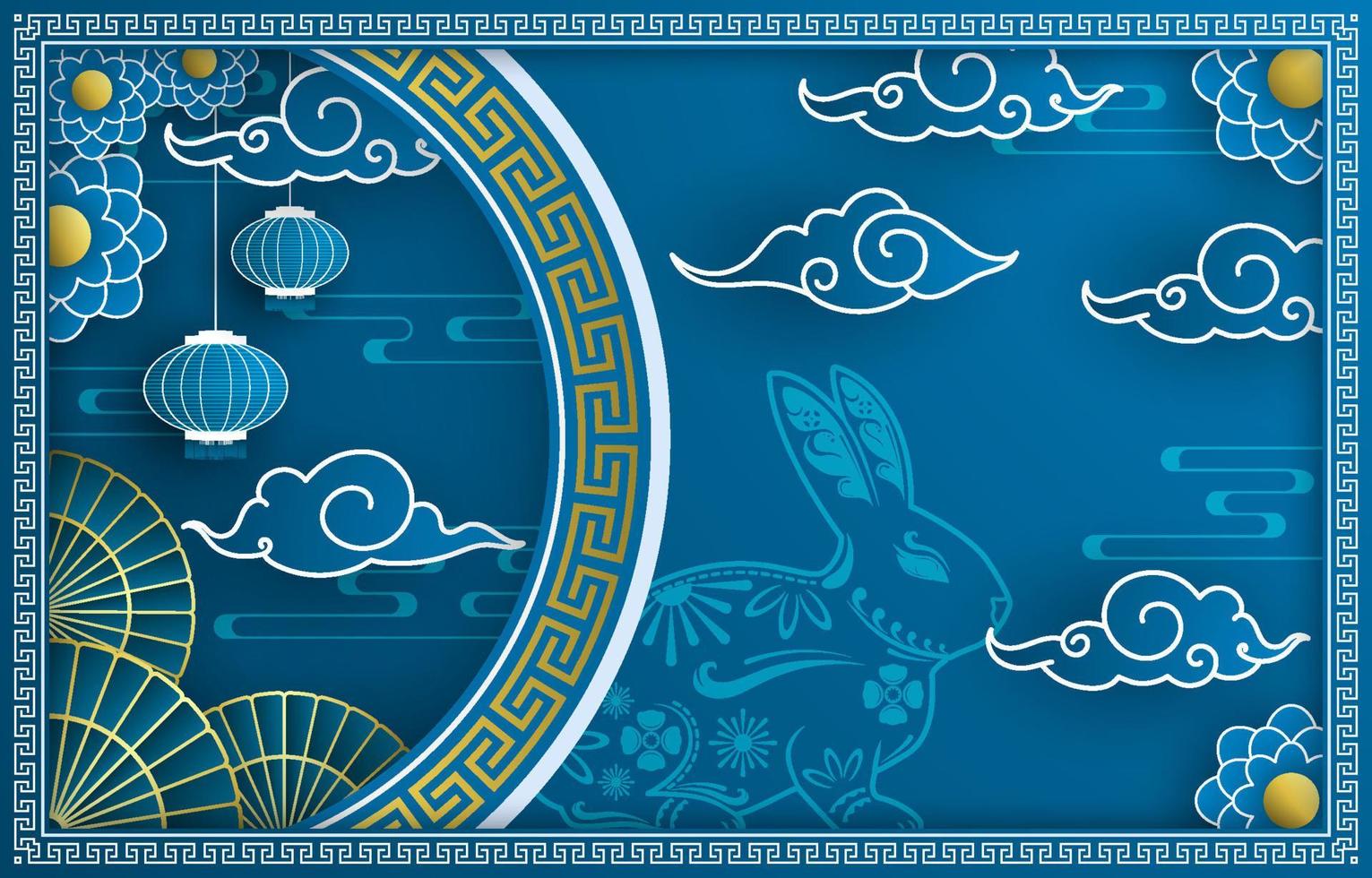 Chinese New Year Royal Blue Background vector