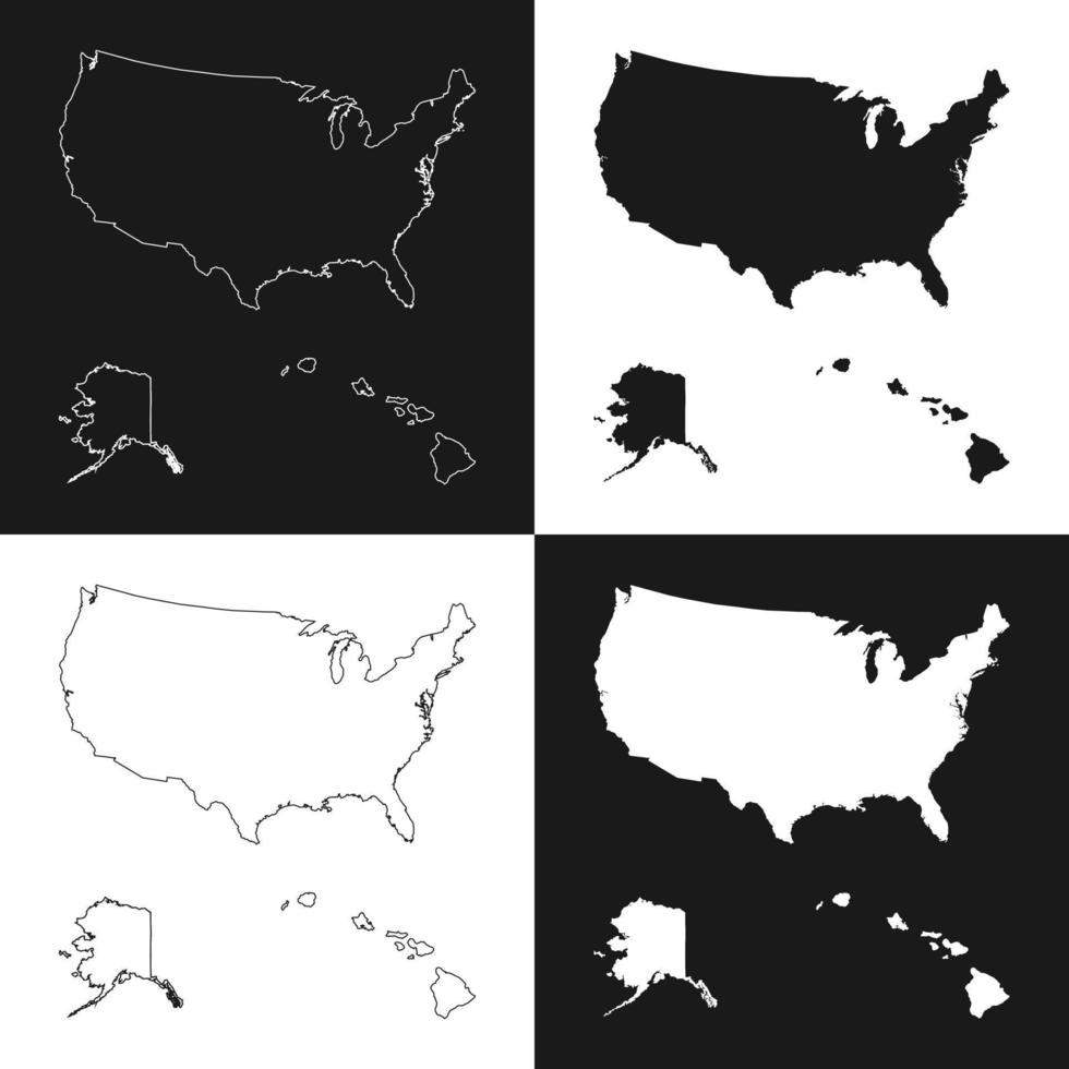 Map USA, including Alaska and Hawaii. vector