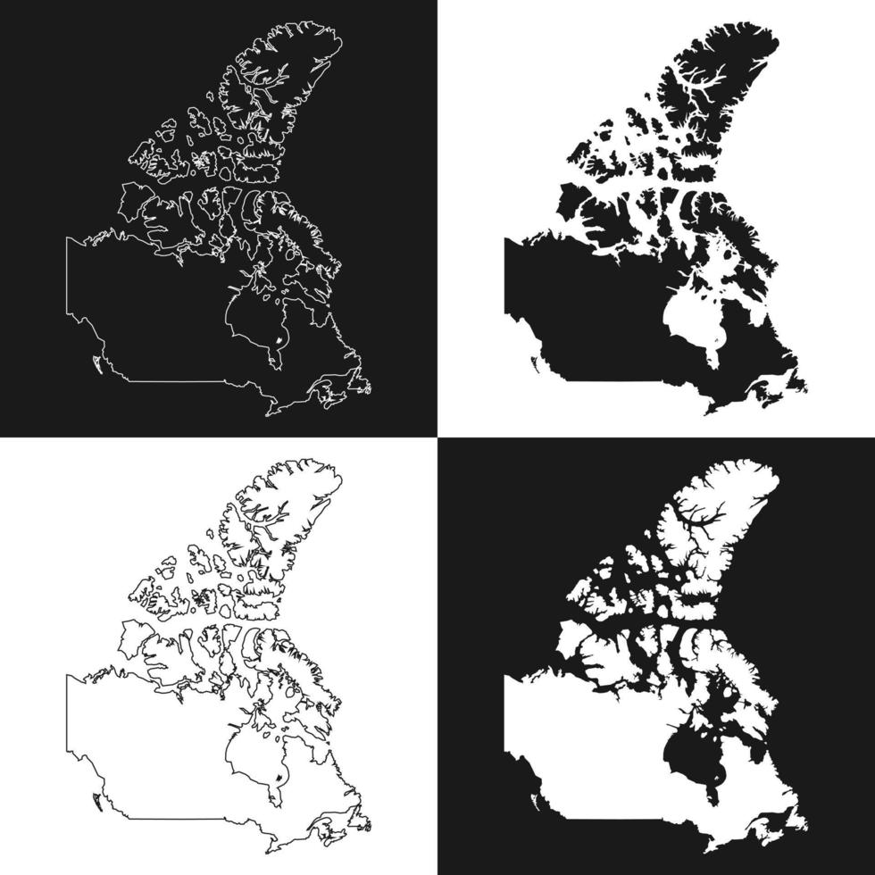 Canada map set. Vector illustration.