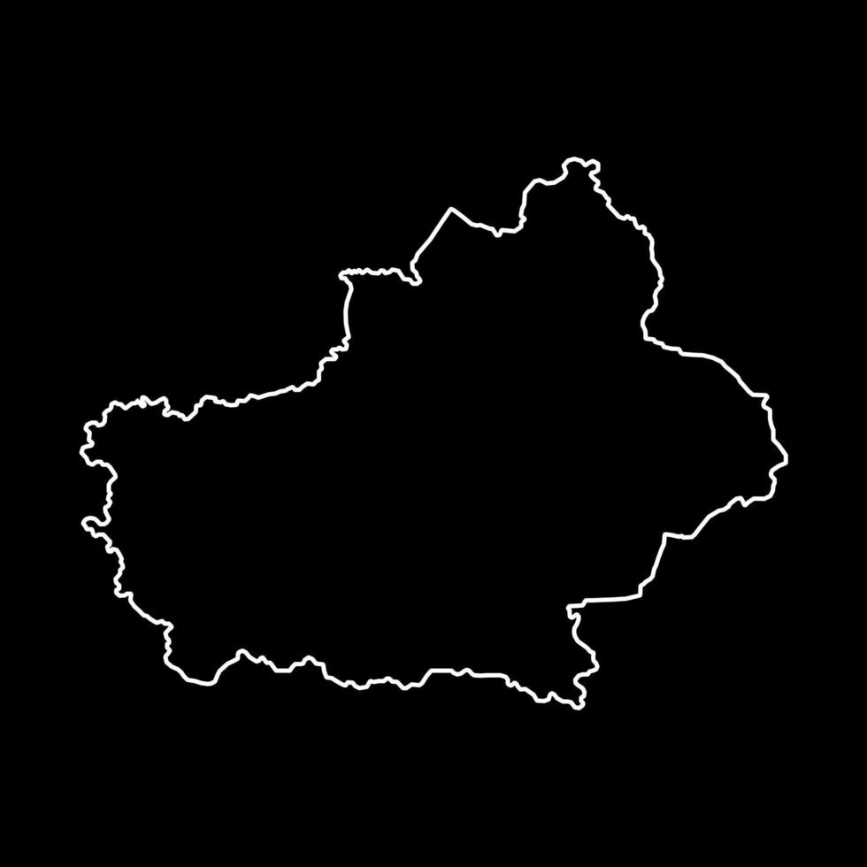 Xinjiang Uyghur Autonomous Region map, administrative divisions of China. Vector illustration.