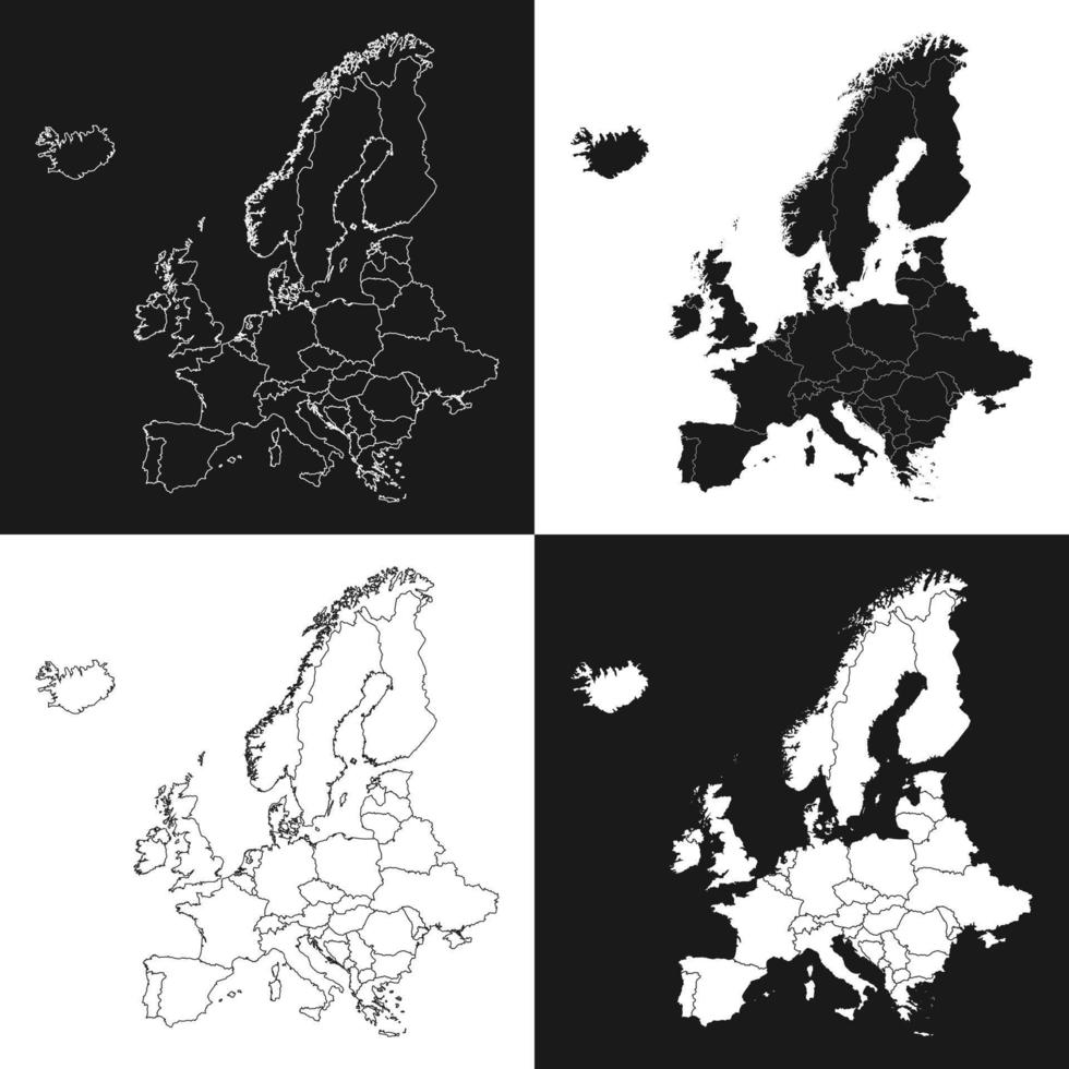 conjunto de mapas de europa. ilustración vectorial vector