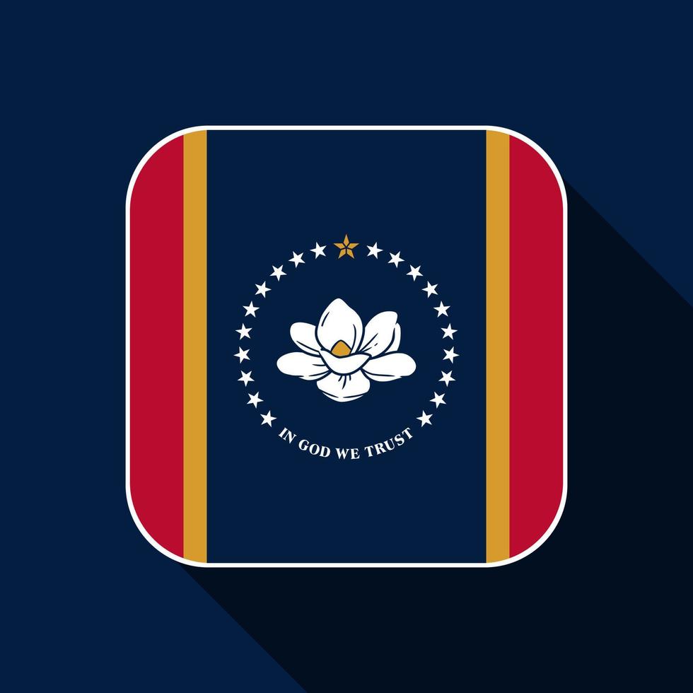 Mississippi state flag. Vector illustration.