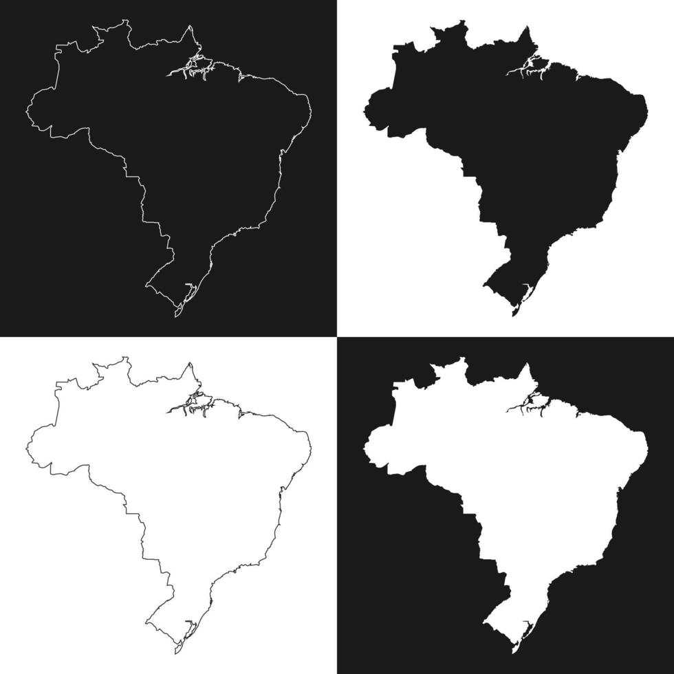 Brazil map set. Vector illustration.