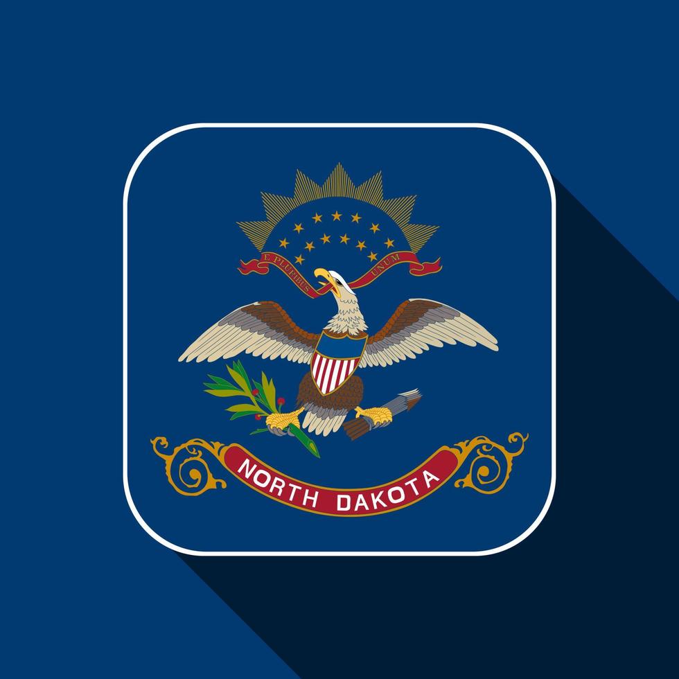 North Dakota state flag. Vector illustration.