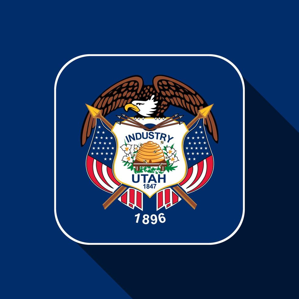 Utah state flag. Vector illustration.