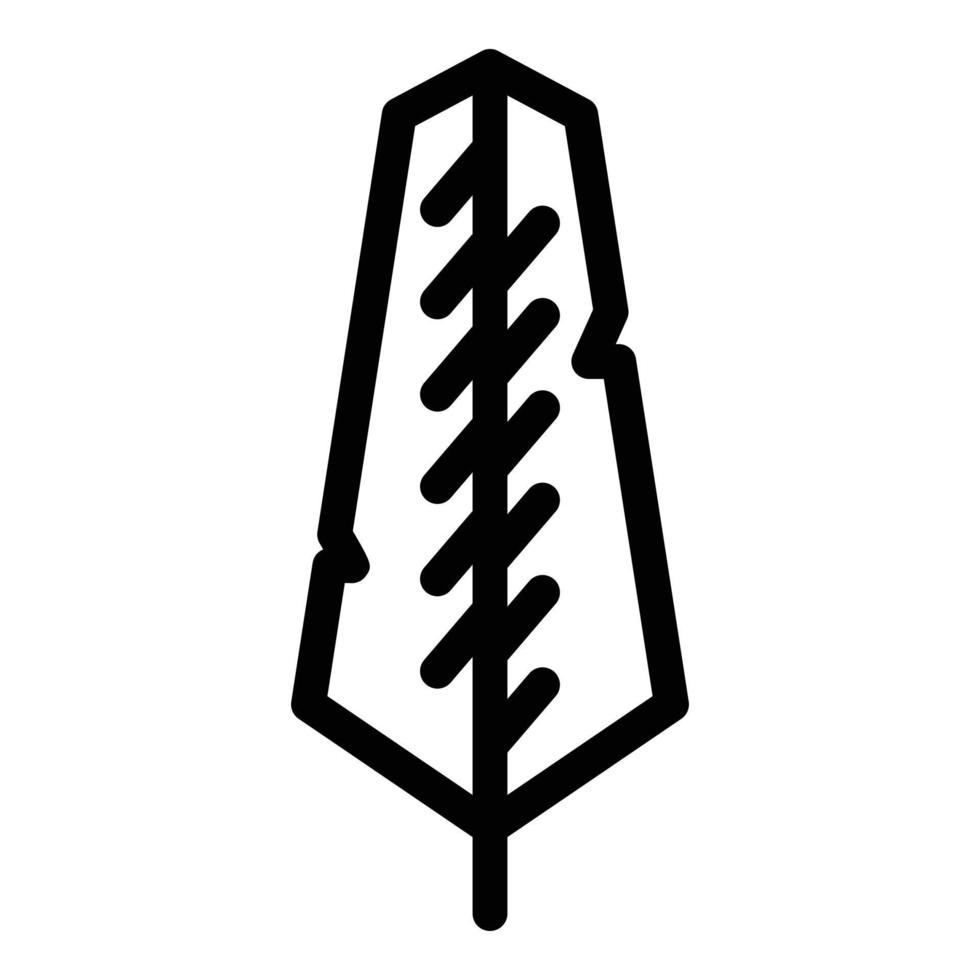 Wing feather icon, outline style vector
