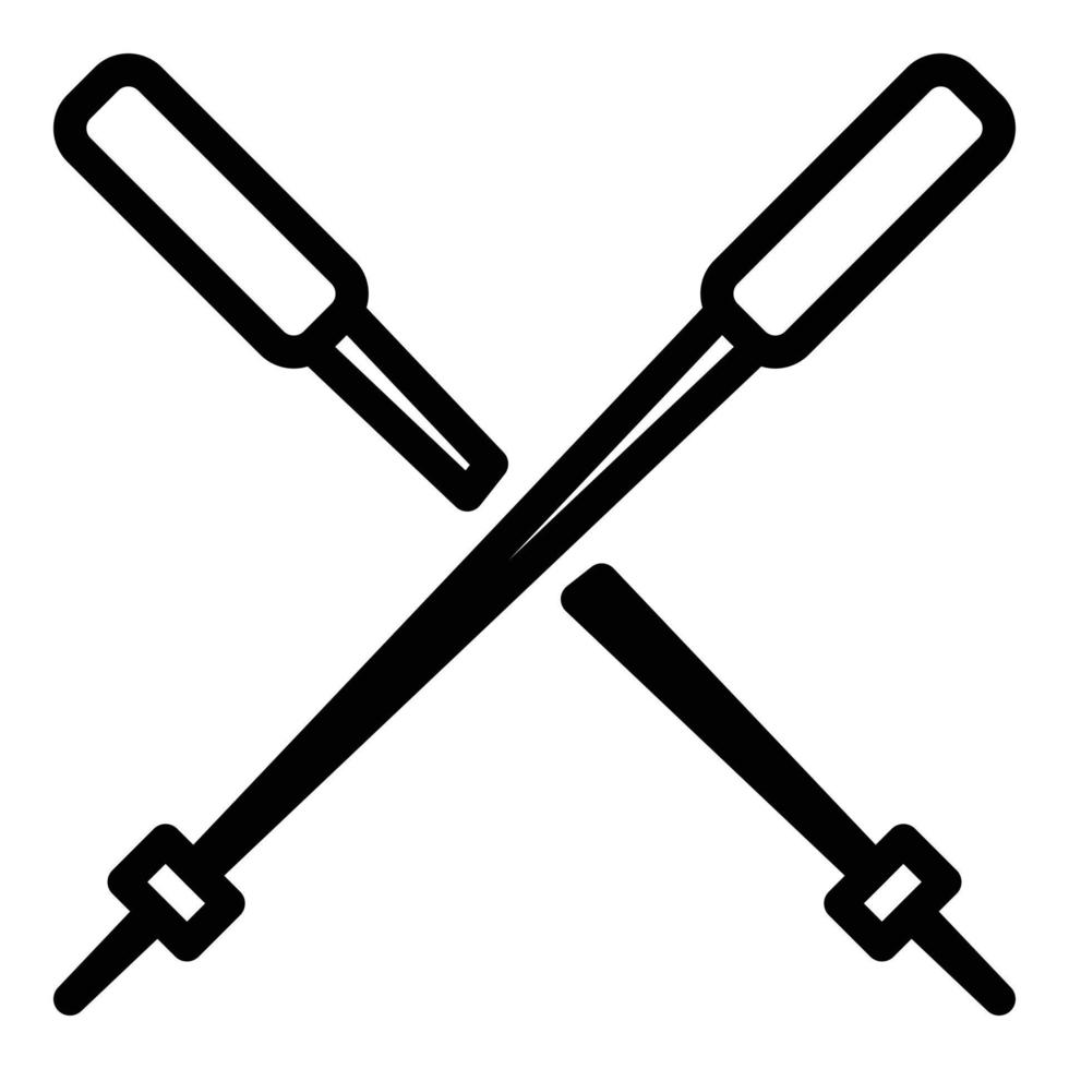 Nordic walking sticks icon, outline style vector